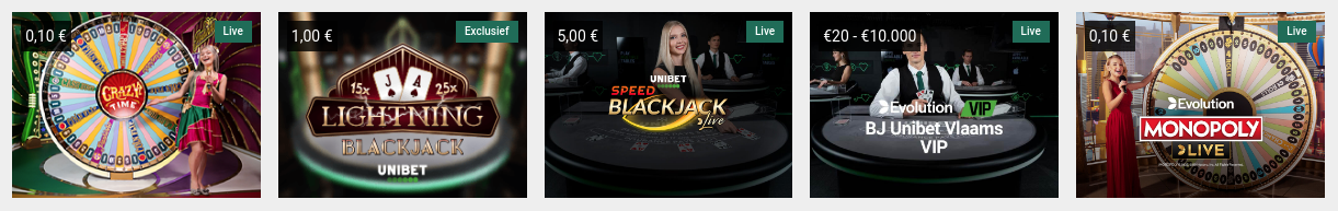 Live casino Unibet.be